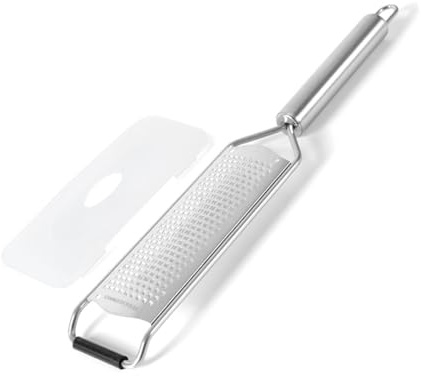 Râpe à fromage de cuisine en acier inoxydable avec poignée en tube, rabot de citron, gingembre, ail et manche en tube en acier inoxydable