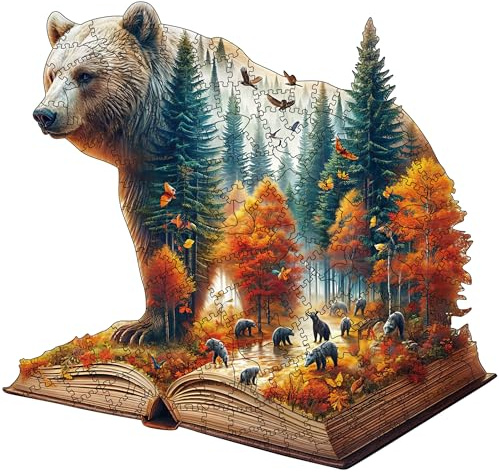 Holzpuzzle Erwachsene, 200 Teile Wooden Puzzle, Einzigartiges Tierform Holz Puzzle, Kreatives Weihnachten Geschenke für Teenager und Erwachsene