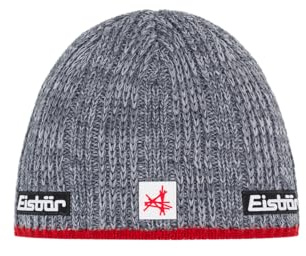 Eisbär Mütze Herren Rene Ski Austria Grau - Merino Wintermütze für Männer - mit Fleece schützt vor Kälte und Wind - Strickmütze warme Beanie weiche Bequeme Herrenmütze Haube aus Österreich