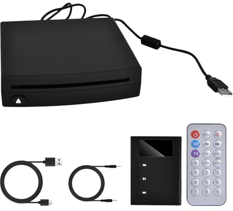 Turmegtt Lecteur CD pour Voiture, Ordinateur, Télévision, avec avec USB 2.0, Lecteur DVD Externe Portable Universel, Ordinateur, Externe TV, Compatible avec La Radio De Voiture Android(Noir)
