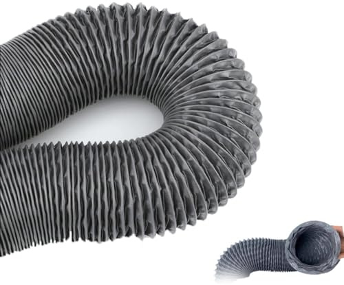ZIUSFAC 100mm Luftansaugschlauch Flexibel Luftkanalschlauch Tragbarer Flexschlauch Grau Trockner Schlauch Lüftungsschlauch Für Rauchabsaugung(10m/32.7ft,150mm-5.9in)