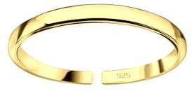 MONKIMAU - Band Zehenring - vergoldet - Zehenringe, Fußring, Toe Ring - hypoallergen & nickelfrei - Boho Sommer Look - für Damen & Frauen
