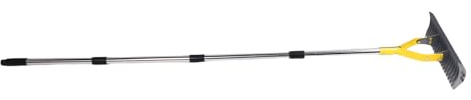 SIXRUN 15 Inch Steel Metal Thatch Rake with Adjustable Length - Efficiently Removes Dead Grass and Debris - for Lawn Care Enthusiasts