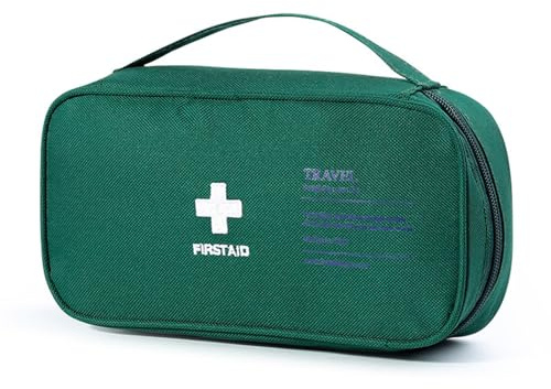 Obotsnoi Medizinische Tasche mit mehreren Fächern und sichtbarem Etikett und auslaufsicherem Design für Outdoor-Wanderungen, Hausvorsorge, medizinische Tasche