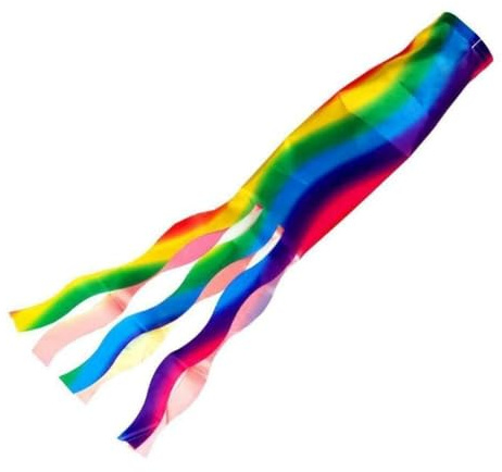 Vilgftyiet Windsock Flag for Outdoor Garden Decoration, Rainbow Streamer Flag 140cm, Weather and Fade Resistant Polyester Fabric for Festivals Camping Caravan