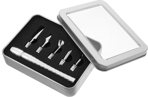 Kit de Soin des Cuticules 1 Set en Acier Inoxydable Argenté | Usage Professionnel et Voyage, Coupe-cuticules avec Polissoir, Mini Lime et Poussoirs en Acier Inoxydable