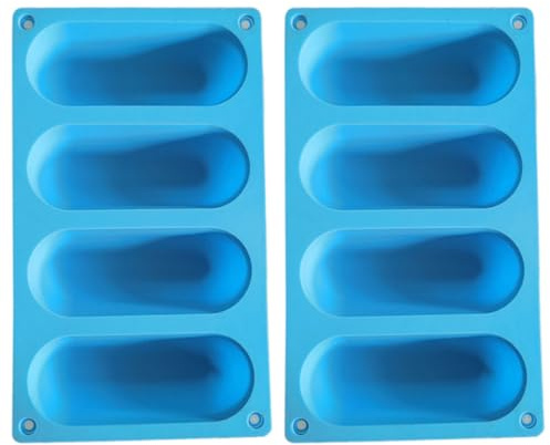 SEWACC Molde para Pan de Hot Dog de Silicona Antiadherente 2 Piezas, Bandeja Resistente al Calor para Hornear, Adecuado para Uso Comercial y Casero