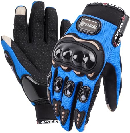 GES Guantes de motocicleta para hombre, guantes de pantalla táctil de dedo completo para todo tipo de clima, transpirables, resistentes al agua, guantes de carreras de motocross para ATV, moto de