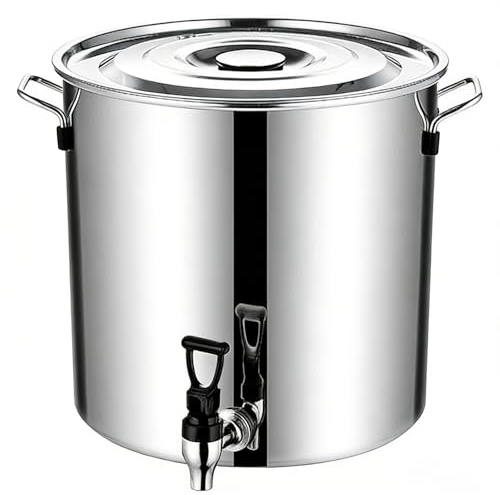 Olla De Acero Inoxidable con Tapa Ajustable Y Fondo Compuesto De Triple Capa, Color Plateado (5-160 L)(20L)