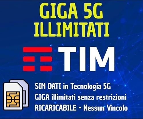 SIM Dati 5G con Internet Illimitato – Primo Mese Incluso – 11,99€/Mese Senza Vincoli – Ricaricabile per Router, Modem, Tablet e Smartphone