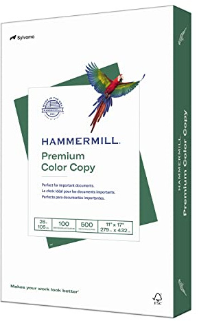 Hammermill Printer Paper, Premium Color 28 lb Copy Paper, 11 x 17-100 Bright, Made in the USA, 102541R - 1 Ream (500 Sheets)