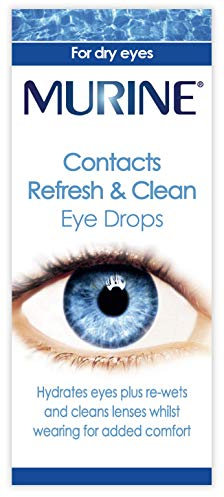 Murine Contacts Refresh & Clean Eye Drops Clean and Hydrate all Types of Contact Lenses, 15 ml