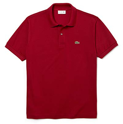 Lacoste L1212 Camisa de Polo para Hombre, Rojo (Bordeaux), L
