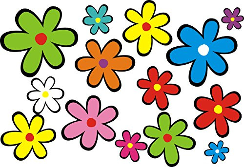 aufgeklebt.de Mini-Autoaufkleber, Blumendesign: Mini 01-51 Stück - bunt gemischt!