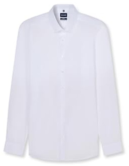 OLYMP Level Five Body fit Hemd Langarm Button Down Kragen Stretch weiß