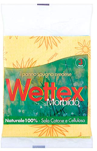 Wettex 102146 Schwammlappen, weich, 100% natürlich, sehr hohe Saugkraft, mit Zitronenduft