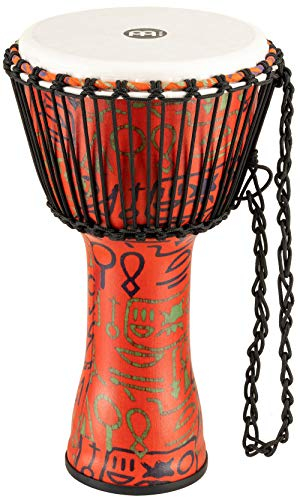 Meinl Percussion Rope Travel Djembe - Mittelgroße Handtrommel - Mit Nylonseilen - Durchmesser 10 Zoll - Kunststoff, Mehrfarbig (PADJ1-M-F)