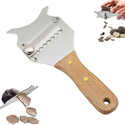 Agatige Trüffelhobel aus Edelstahl, Käseschneider mit verstellbarer Klinge, Schokoladen-Pilzhobel, Gourmethobel, Käsehobel mit Holzgriff und Aufhängeloch für Zuhause, Küche, Restaurant
