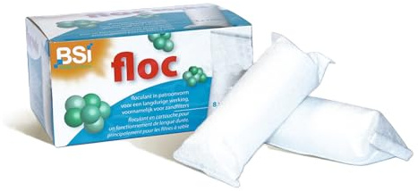 BSI - Flock Socks - Floculant - Chaussettes Floculantes - Longue Durée - Spécial Piscine - 8 x 125g