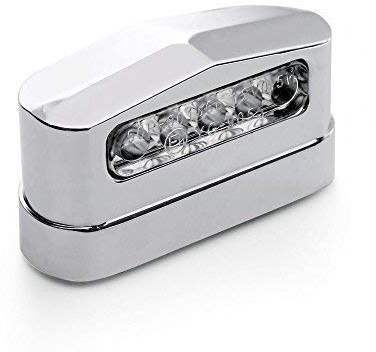 Motorrad Chopper Universal 12V LED Kennzeichenbeleuchtung LED Metall Prisma Chrom TÜV ECE zugelassen