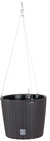 Pflanzschale D 26 cm braun Hängetopf Rattan Blumentopf Bewässerungssystem