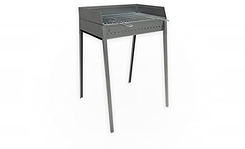 LISA Barbecue Vesuvio a Carbone 60x40 cm - Ferro Alluminato - Piedi smontabili con innesto a baionetta