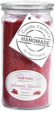Candle Factory Mini-Jumbo Kerze im Weck-Glas in tollen Farben Duft: gebrannte Mandeln