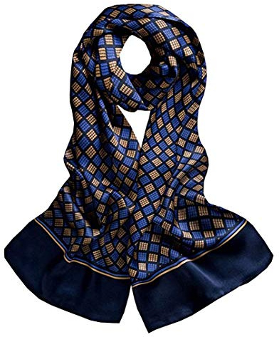 UK_Stone Halstuch Herren 100% Seide Schal Vintage Pattern Seidenschal Herrenschal,