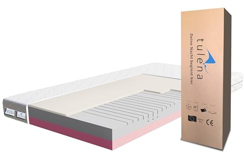 TULENA NOX Matratze 140x200 Komfortschaum hart H4 + H5 Comfort 16 cm Probeschlafen inkl. Wendematratze Antibakterieller Bezug mit Reißverschluss
