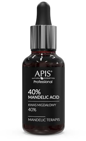 Apis | Mandelsäure 40% MANDELIC TERAPIS | Wirkt antibakteriell | Peelt abgestorbene Epidermis | Lindert Entzündungen | Für zu Akne neigende Haut | Hellt Hyperpigmentierungen auf | Volumen 30 ml.