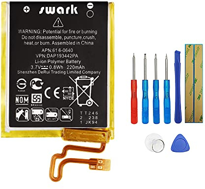 Swark Akku 616-0640 616-0639 Kompatibel mit iPod Nano 7,iPod Nano 7th,iPod Nano 5th16G,A1446 with Tools