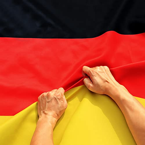 Anley Tecnologia antistrappo Bandiera Germania a doppia faccia a 3 strati 3x5 piedi -intestazione in tela e resistente alle pieghe - La bandiera nazionale tedesca più forte e duratura