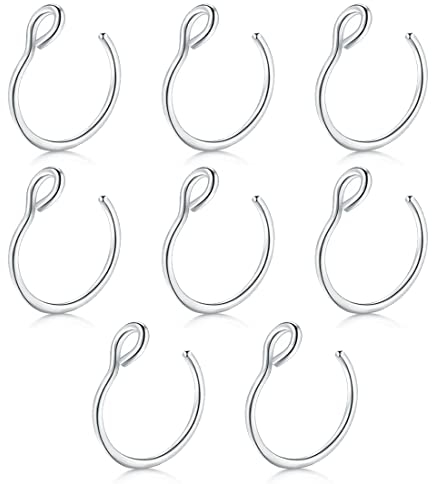 ARHZ 8 Stück Fake Nasenpiercing Nasenringe, 8mm Nasenpiercing Nasenringe, Edelstahl Fake Piercing Nase Gesicht Piercing Nase Lippenohrringe Männer Frauen