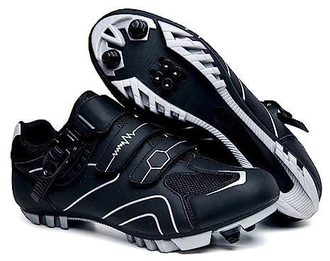 Hixingo Scarpe da Ciclismo Uomo, Scarpe Mountain Bike per Bici da Strada, Compatibili con Pedali SPD 2 Bulloni con Tacchette, Scarpe Ciclismo Uomo Donna All'aperto