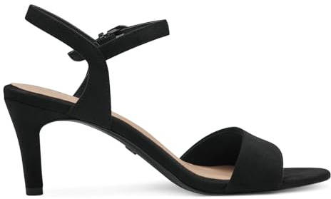 Tamaris Damen Sandaletten, Frauen Sandalen,Sommersandalen,bequem,flach,Sommerschuhe,Freizeitschuhe,offene Schuhe,Strandschuhe,Black,36 EU