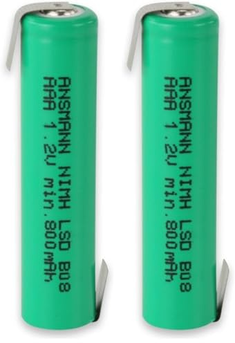 ANSMANN 2311-3003 Micro AAA Akku mit Lötfahne 800 mAh, Grün (Packung mit 2)