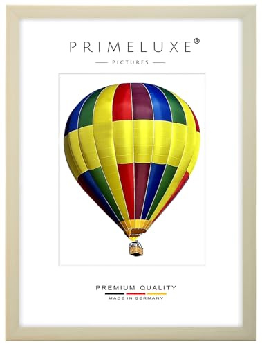PrimeLuxe Holz Bilderrahmen 50 x 70 cm (Bildmaß) in Ahorn-Natur | Farbe und Größe wählbar | Rahmen für Poster | Puzzle | Foto collage | MADE IN GERMANY
