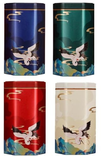 4 Pièces Boîtes À Thé avec Couvercle Hermétique Boîte À Thé en Vrac Boîte D' De Thé Chinois Pots De Stockage De Café Bac Hermétique À Biscuits pour Le Sucre
