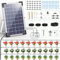 TRJZWA Sistema di Irrigazione Solare, Sistema di Irrigazione Automatica Solare da 5W Computer di Irrigazione con Timer Integrato 35m di Tubo D'acqua 30 Gocciolatori per Giardino Serra Piante in Vaso