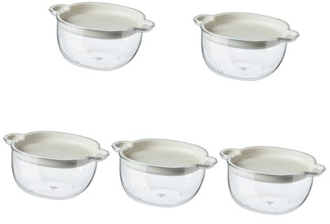 PRETYZOOM 5piezas Cesta De Drenaje Doble Capa Para Verduras y Frutas Escurridor Multifuncional De Cocina Lavado De Alimentos Color Transparente Para Almacenamiento