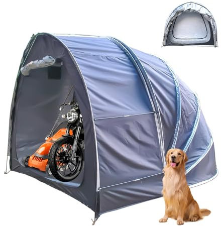 YSMSMZJK Fahrradgarage Hängen 2 in 1 Motorradgarage Winterfest mit Doppeltüren für 2-5 Fahrräder Fahrrad Garagenzelt Motorrad Plane,Black