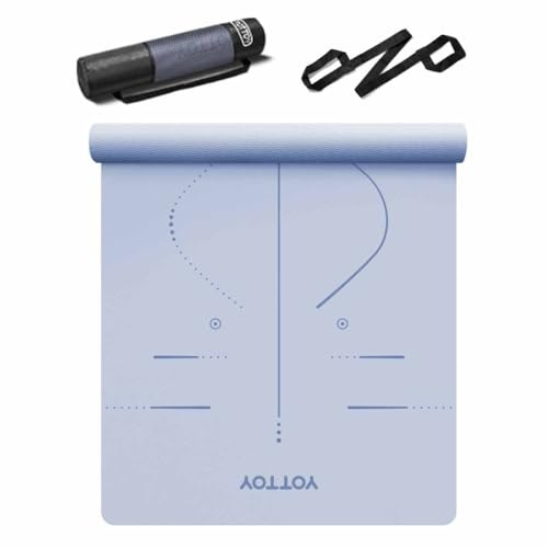 YOTTOY Yogamatte, 183,9 x 81,3 x 0,6 cm, extra breit, rutschfest, umweltfreundlich, TPE-Trainingsmatten für Damen und Herren, Heimtraining, mit Gurttasche (Nil, 72 x 32 x 1/3)
