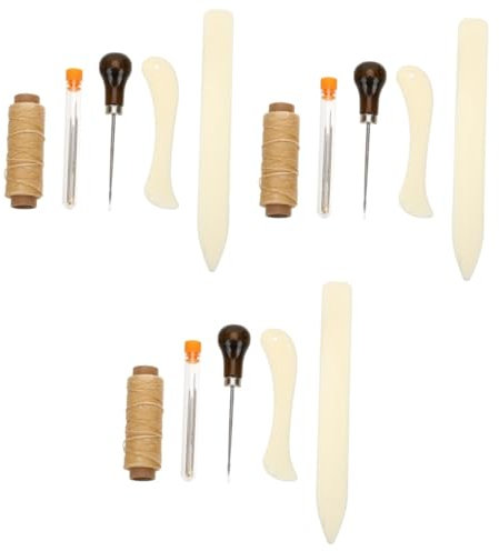 SEWACC 3sätze Buchbinderwerkzeuge Und Leder-nähset Teiliges Lederwerkzeug-kit Für Handarbeit Geeignet Für Reparaturen Taschen Und Individuelle Mustererstellung