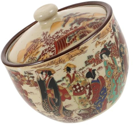OFFSCH Keramik Teedose Luftdicht Mit Deckel Retro Stil Kleine Japanische Porzellandose Für Losen Tee Küchen Teebehälter Mit Glatter Oberfläche