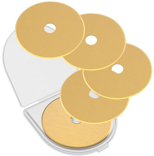 Deuson 5 cuchillas de corte giratorias de acero de 60 mm, multiusos, cuchillas de corte incisivas de tela, portátiles, amplia compatibilidad, cuchillas giratorias de repuesto para acolchado y costura
