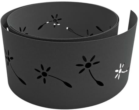 zaun|zu Premium Pusteblume: Zaunstreifen mit Lasermuster für Doppelstabmattenzaun Sichtschutzstreifen Anthrazit 2,55m
