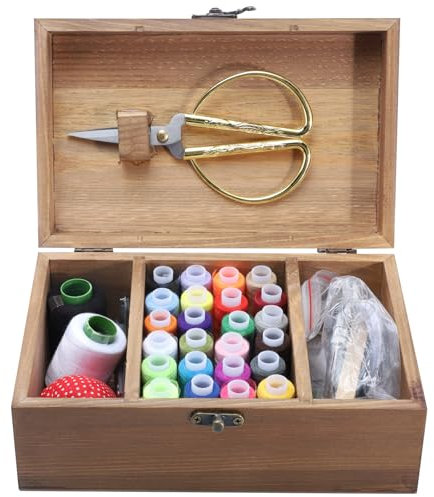 LALAFINA 1 Scatola di Set Cofanetto da Cucito Kit Cucire Cassetta degli Attrezzi Attrezzo Vestiario Forniture Mano Contenitore per La Conservazione del Filo Dell'ago Addominali