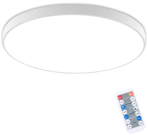 Oraymin LED Deckenlampe mit Radar Bewegungsmelder 24W 2400LM, LED Deckenleuchte mit Fernbedienung, IP54 4000K Lampe mit Bewegungsmelder Innen für Treppe Flur Keller Garage Carport wc, Rund, 30 cm