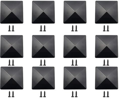 Chapeau Poteau Bois,Chapeau Poteau Bois Rond Capuchon de poteau 4x4 Capuchon pyramidal en plastique noir Amélioration de l'habitat Prolonge la durée de vie de vos poteaux Matériau résistant à la décol