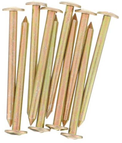UKCOCO Lot de 12 Piquets De Repère D’arpentage 10 Cm en Acier Galvanisé pour Bornes De Propriété Extérieur Chantier Construction Mesure Précise